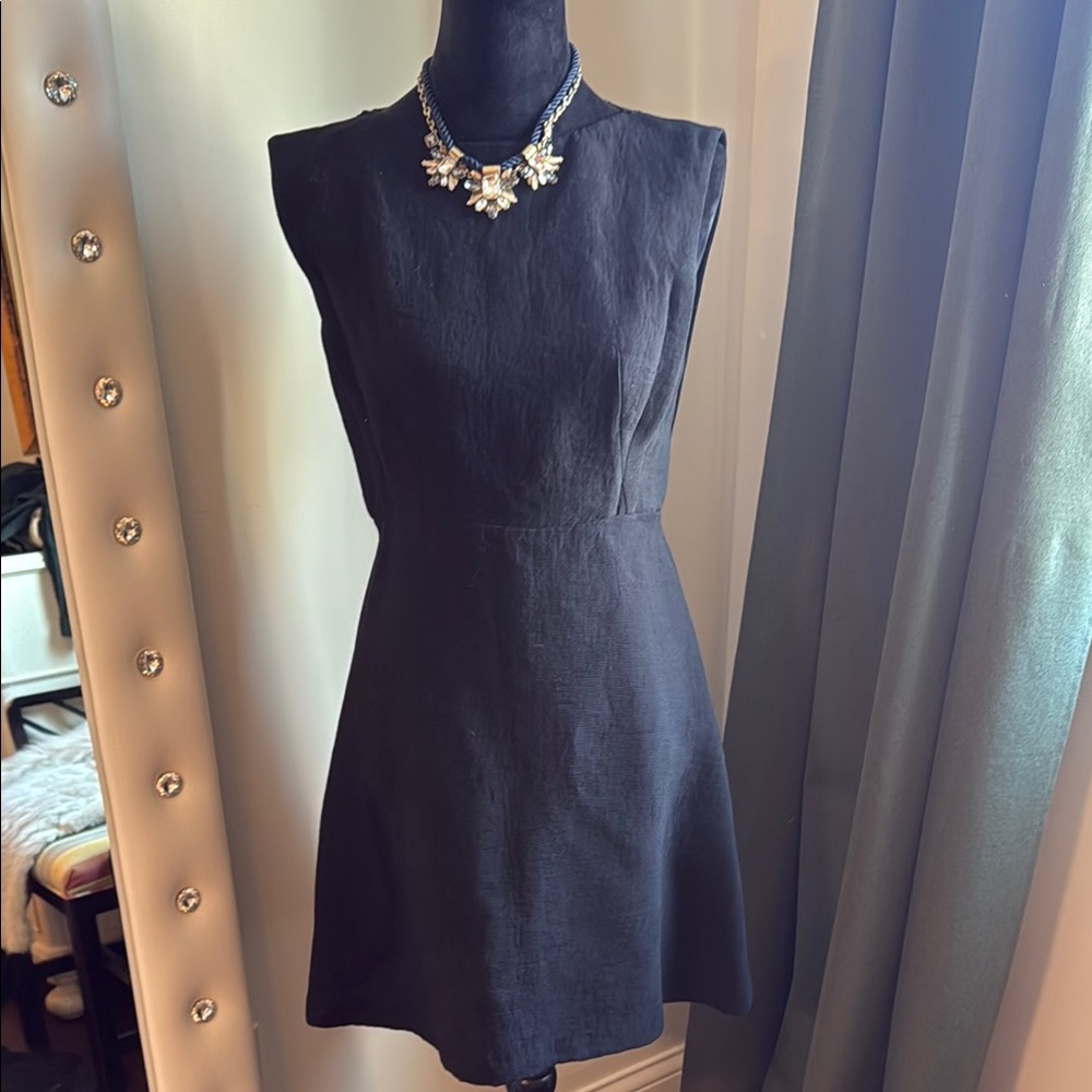 Sandro Black Sheath with lCocktail dress with lace back - classic with a twist!
